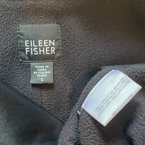 Eileen Fisher Zip Front Black Jacket Oversized Collar Women's Size S